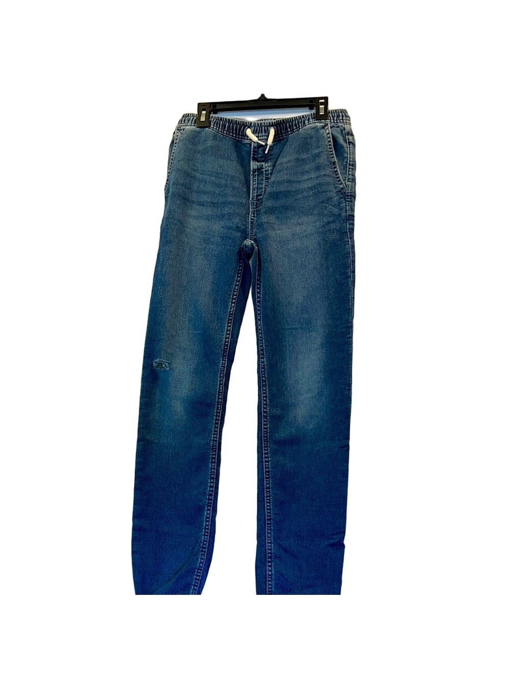 Casual Blue Denim Joggers, Size Kids XXL, Distressed.